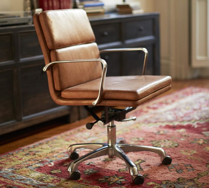 Pottery Barn Nash Leather Swivel Desk Chair