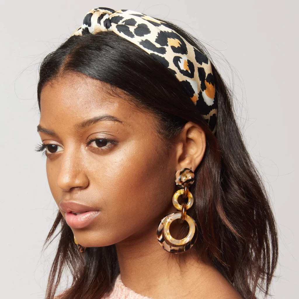 Lele Sadoughi Silk Leopard Print Headband