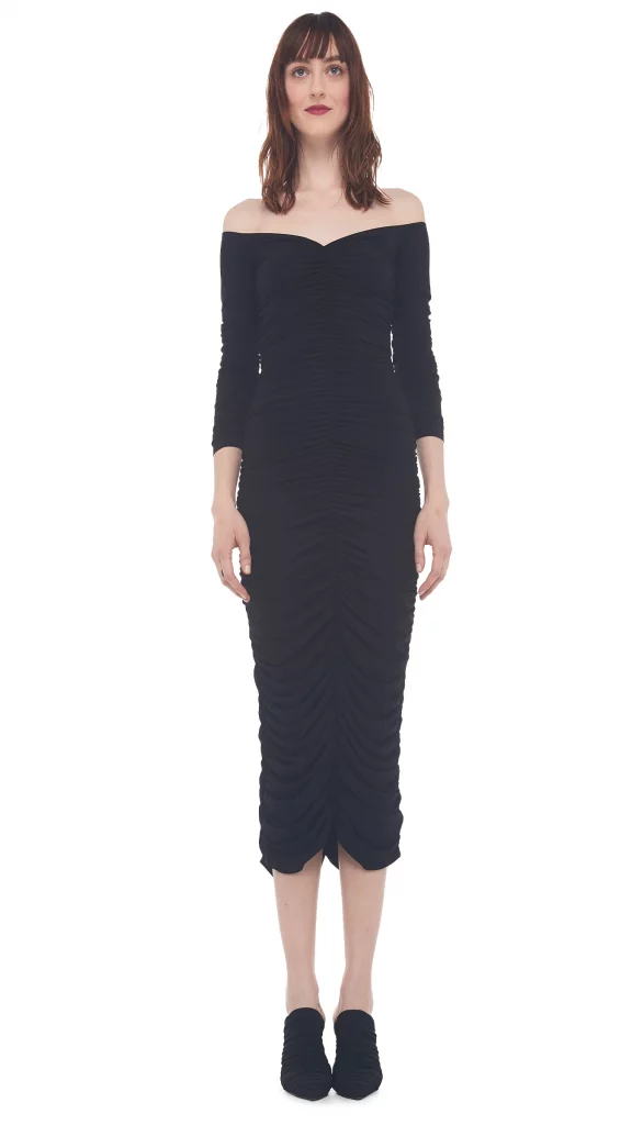 Perfect LBD Little Black Dress - Norma Kamali Off Shoulder Slinky Dress