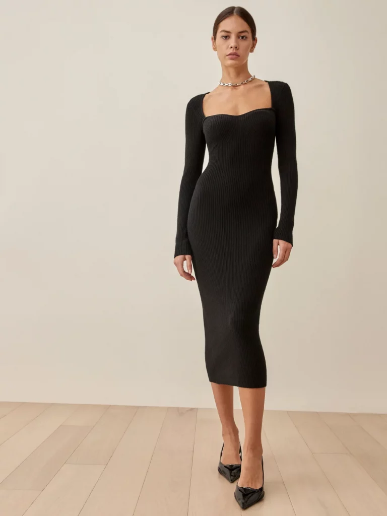 Perfect LBD Little Black Dress - Reformation Tenore Cashmere Dress