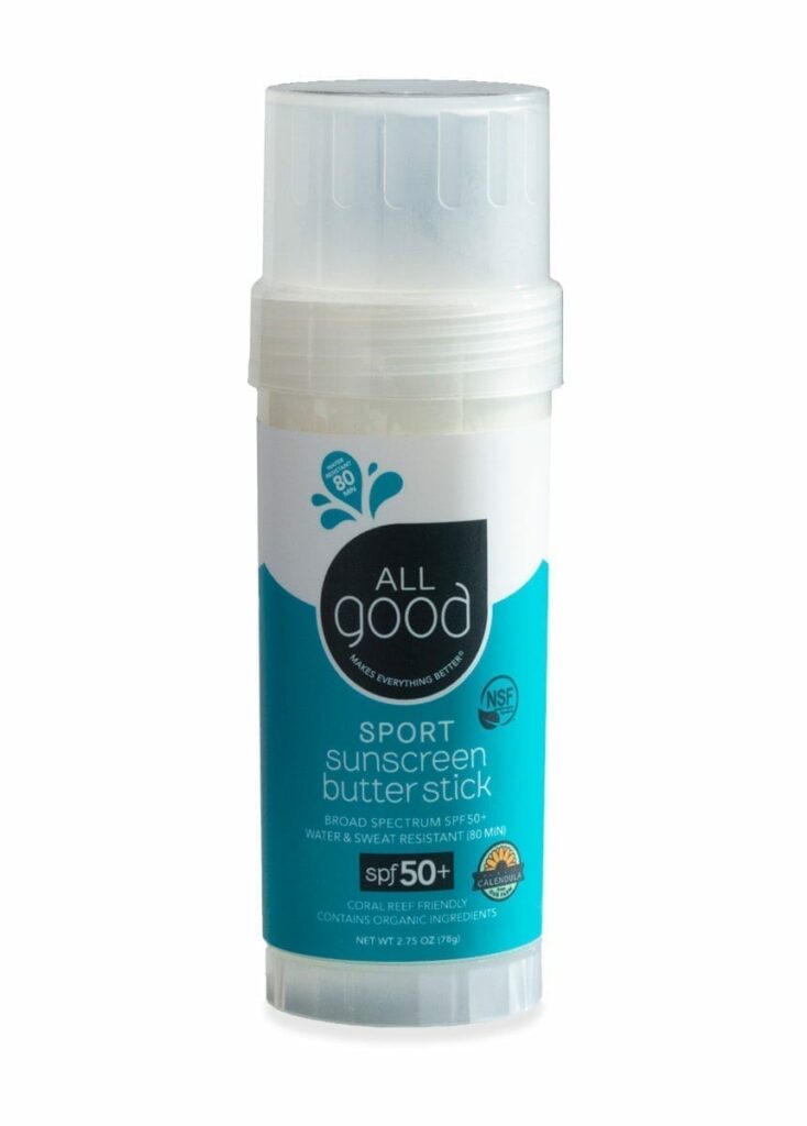 Eco-friendly Reef Safe Mineral Sunscreen - All Good SPF 50+ Sport Mineral Sunscreen Butter Stick