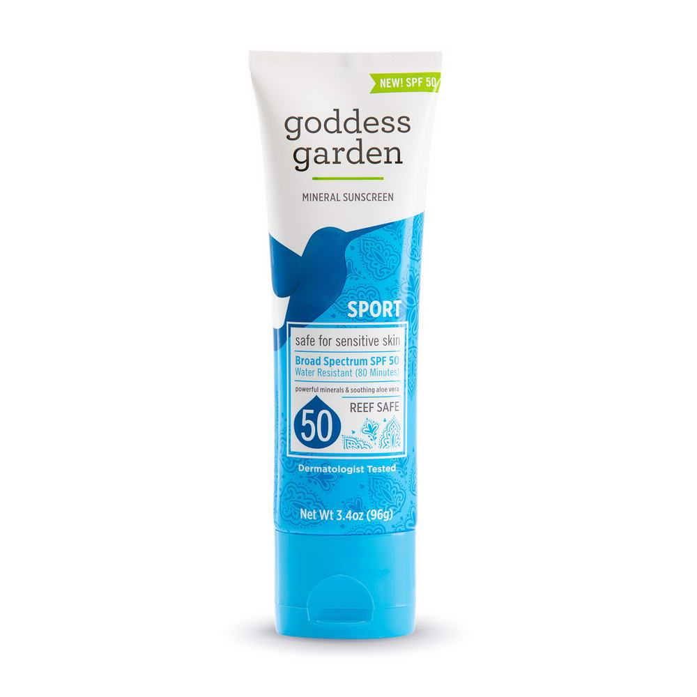 Eco-friendly Reef Safe Mineral Sunscreen - Goddess Garden Sport SPF 50 Mineral Sunscreen Lotion