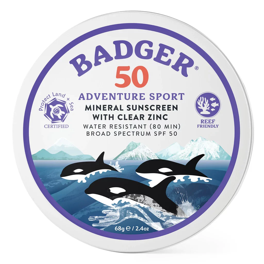 Eco-friendly Reef Safe Mineral Sunscreen - Badger Adventure Sport Mineral Sunscreen SPF 50